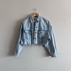Light Blue Cropped Denim Jacket from Zara